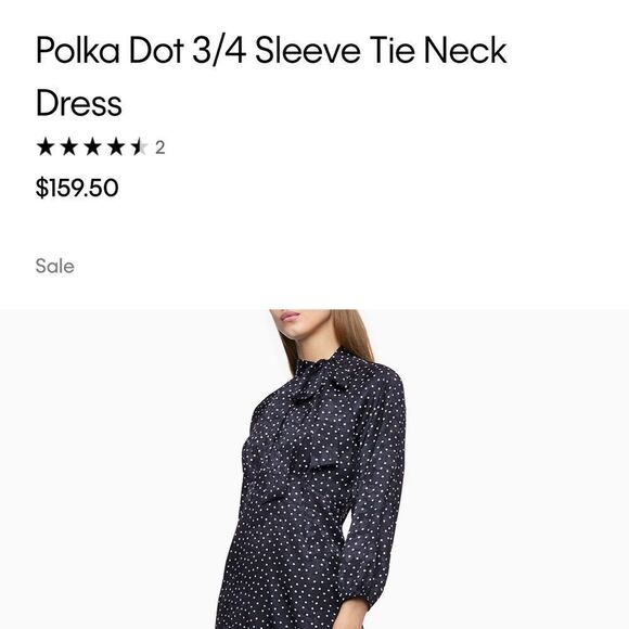 Calvin Klein Neck Bow Polka Dot Dress size 4 - Picture 2 of 9